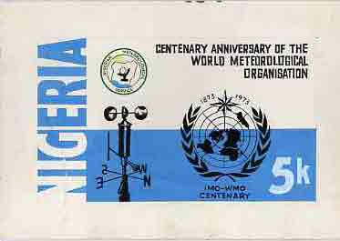 Nigeria 1973 IMO & WMO Centenary - original hand-painted artwork for 5k value (Weather Vane) by Nojim A Lasisi on board size 8.5x5 endorsed 1, stamps on , stamps on  stamps on weather
