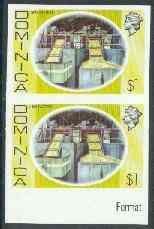 Dominica 1975 Lime Factory $1imperforate pair unmounted mint, as SG 504, stamps on business, stamps on fruit, stamps on limes