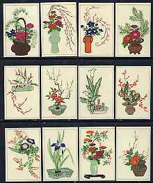 Match Box Labels - complete set of 12 Flower Arrangements very fine unused condition (Japanese), stamps on , stamps on  stamps on flowers