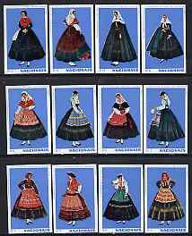 Match Box Labels - complete set of 12 Portuguese Costumes (set 5 - blue background) superb unused condition (Portuguese), stamps on , stamps on  stamps on costumes