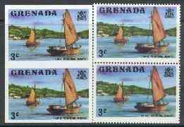 Grenada 1975 Working Boats 3c unmounted mint imperforate pair plus normal pair (as SG 652), stamps on ships