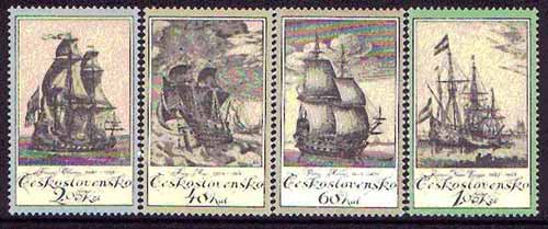 Czechoslovakia 1976 Ship Engravings set of 4 unmounted mint, SG 2292-95, Mi 2330-33, stamps on , stamps on  stamps on ships      engravings