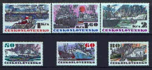Czechoslovakia 1972 Ocean Going Ships set of 6 unmounted mint, SG 2053-58, Mi 2091-96, stamps on ships