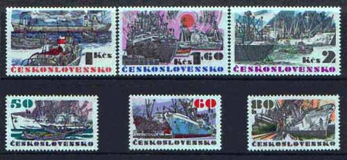 Czechoslovakia 1972 Ocean Going Ships set of 6 unmounted mint, SG 2053-58, Mi 2091-96, stamps on , stamps on  stamps on ships