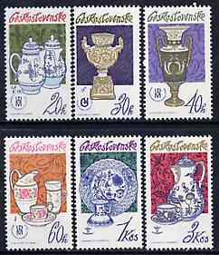 Czechoslovakia 1977 Czechoslovak Porcelain set of 6 unmounted mint, SG 2343-48, Mi 2381-86, stamps on pottery    porcelain