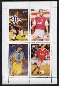 Abkhazia 1997 Football Stars perf sheetlet containing complete set of 4 values unmounted mint, stamps on , stamps on  stamps on football, stamps on  stamps on sport