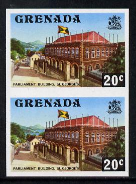 Grenada 1975 Parliament Building 20c unmounted mint imperforate pair (as SG 659), stamps on , stamps on  stamps on constitutions, stamps on parliament