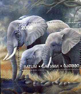 Batum 1997 Endangered Species (Elephant) perf souvenir sheet (2000 value) unmounted mint, stamps on , stamps on  stamps on animals    elephant