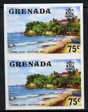 Grenada 1975 Sauteurs Bay 75c unmounted mint imperforate pair (as SG 663), stamps on , stamps on  stamps on tourism