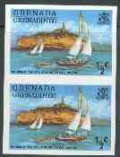 Grenada - Grenadines 1975 Yachts 1/2c unmounted mint imperforate pair (as SG 111), stamps on , stamps on  stamps on ships, stamps on yachting, stamps on lighthouses, stamps on sailing