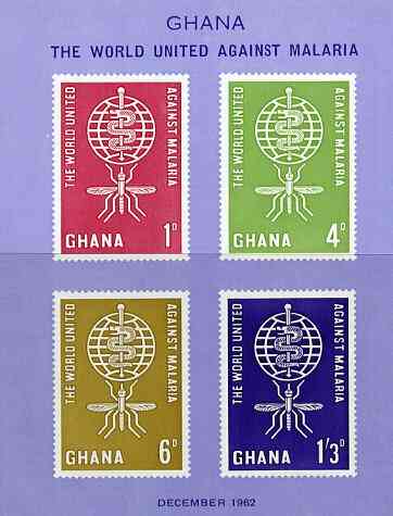 Ghana 1962 Malaria Eradication imperf m/sheet unmounted mint, SG MS 299a, stamps on , stamps on  stamps on medical, stamps on  stamps on malaria, stamps on  stamps on diseases