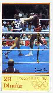 Dhufar 1984 Los Angeles Olympics imperf souvenir sheet (Boxing 2R value) unmounted mint, stamps on , stamps on  stamps on boxing, stamps on  stamps on sport, stamps on  stamps on olympics