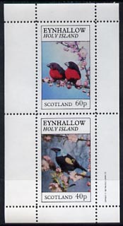 Eynhallow 1982 Love Birds perf sheetlet containing complete set of 2 values (40p & 60p) unmounted mint, stamps on , stamps on  stamps on birds
