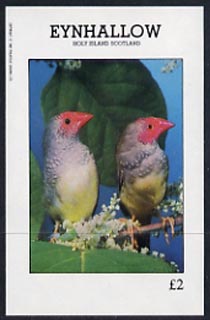 Eynhallow 1982 Love Birds imperf deluxe sheet (£2 value) unmounted mint, stamps on birds