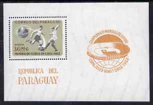 Paraguay 1962 World Football Championship perf m/sheet unmounted mint, Mi BL 24, stamps on football, stamps on sport