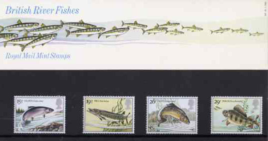 Great Britain 1983 British River Fishes set of 4 in official presentation pack SG 1207-10, stamps on , stamps on  stamps on fish