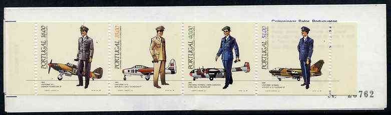 Portugal 1984 Air Force Uniforms 142E booklet complete and very fine, SG SB24, stamps on , stamps on  stamps on aviation, stamps on  stamps on militaria, stamps on  stamps on uniforms