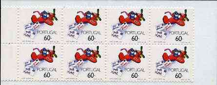 Portugal 1989 Greetings (Airplane dropping letters) 480E booklet complete and pristine, SG SB50, stamps on , stamps on  stamps on aviation     postal