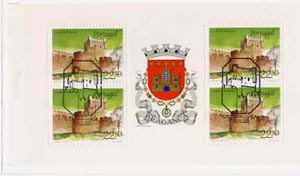 Portugal 1986 Braganca Castle 90E booklet complete with first day commemorative cancel, SG SB30, stamps on , stamps on  stamps on castles     heraldry, stamps on  stamps on arms