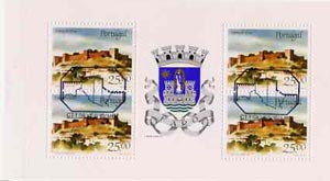 Portugal 1987 Silves Castle 100E booklet complete with first day commemorative cancel, SG SB34, stamps on , stamps on  stamps on castles    heraldry, stamps on  stamps on arms