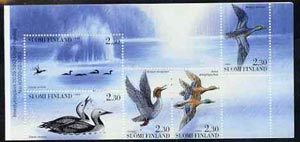 Finland 1993 Water Birds 11m50 booklet complete and pristine, SG SB40, stamps on , stamps on  stamps on birds, stamps on  stamps on mallard, stamps on  stamps on goosander, stamps on  stamps on divers     