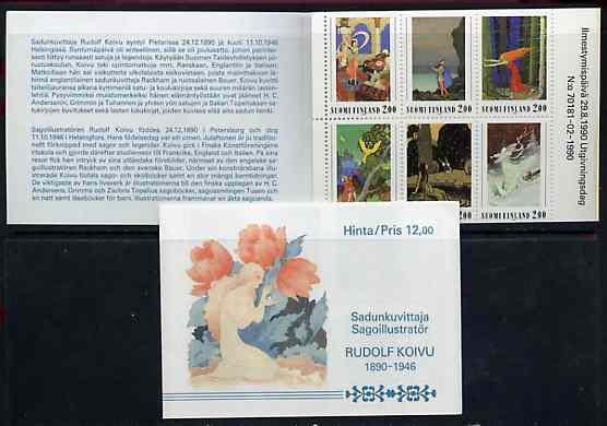 Finland 1990 Rudolph Koivi (Artist) 12m booklet complete and pristine, SG SB29, stamps on , stamps on  stamps on fairy tales    arts