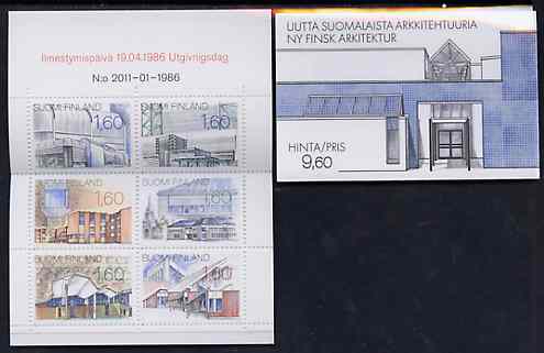 Finland 1986 Modern Architecture 9m60 booklet complete and pristine, SG SB20, stamps on , stamps on  stamps on buildings    architecture    theatre