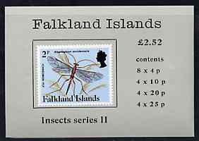 Falkland Islands 1988 Insects (2nd series) Â£2.52 booklet (greenish-grey cover) complete & pristine, SG SB7, stamps on insects