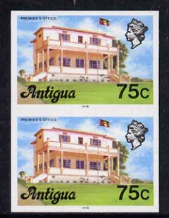 Antigua 1976 Premiers Office 75c (with imprint) unmounted mint imperforate pair (as SG 482B), stamps on constitutions