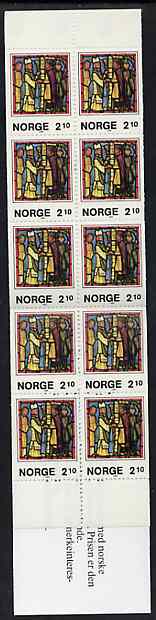 Norway 1986 Christmas 21k booklet complete and pristine, SG SB75, stamps on christmas, stamps on stained glass