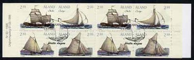 Aland Islands 1995 Cargo Sailing Ships 18m40 booklet complete with commemorative first day cancel SG SB3, stamps on ships, stamps on maps