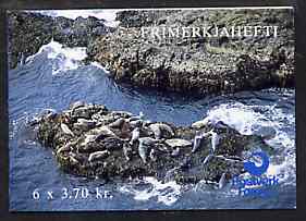 Faroe Islands 1992 Seals 22k20 booklet complete with first day commemorative cancel SG SB6, stamps on , stamps on  stamps on animals   marine-life    polar    seal