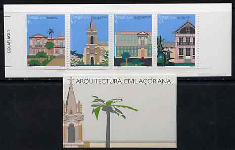 Portugal - Azores 1995 Architecture 355E booklet complete and pristine, SG SB14, stamps on , stamps on  stamps on architecture    buildings