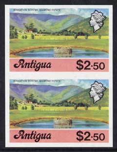 Antigua 1976 Irrigation Scheme $2.50 (without imprint) unmounted mint imperforate pair (as SG 484A), stamps on environment, stamps on rrigation