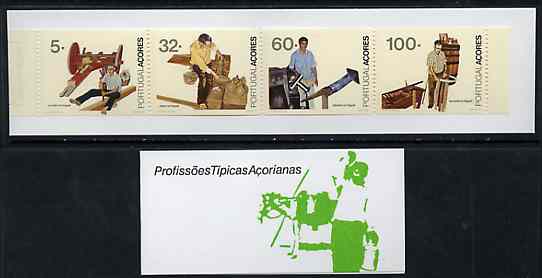 Portugal - Azores 1990 Traditional Occupations 197E booklet complete and pristine, SG SB10, stamps on occupations      pottery, stamps on  tin , stamps on smiths    cooper
