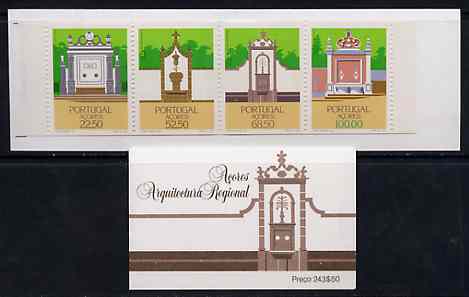 Portugal - Azores 1986 Regional Architecture (Drinking Fountains) 243E50 booklet complete and pristine, SG SB7, stamps on , stamps on  stamps on architecture    drink    water     fountains