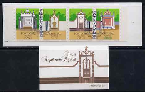 Portugal - Azores 1986 Regional Architecture (Drinking Fountains) 243E50 booklet complete with commemorative first day cancel, SG SB7, stamps on , stamps on  stamps on architecture    drink    water     fountains