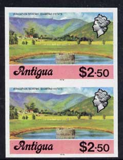 Antigua 1976 Irrigation Scheme $2.50 (with imprint) unmounted mint imperforate pair (as SG 484B), stamps on environment, stamps on irrigation