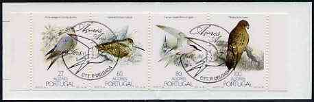 Portugal - Azores 1988 Nature Protection (Birds) 267E booklet complete with commemorative first day cancel, SG SB9, stamps on , stamps on  stamps on birds    pigeon    tern    buzzard    woodcock    birds of prey