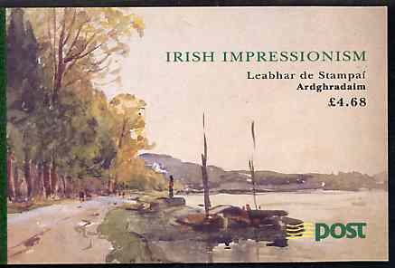 Ireland 1993 Irish Impressionist Painters Â£4.68 booklet complete with special commemorative first day cancels, SG SB44, stamps on arts