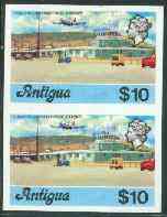 Antigua 1976 Coolidge Airport $10 (without imprint) unmounted mint imperforate pair (as SG 486A)