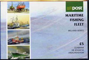 Ireland 1991 Fishing Fleet Â£5 booklet complete with special commemorative first day cancels, SG SB41, stamps on fishing, stamps on ships