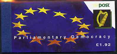 Ireland 1994 Parliamentary Anniversary £1.92 booklet complete with special commemorative first day cancels, SG SB49, stamps on europa, stamps on constitutions