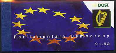 Ireland 1994 Parliamentary Anniversary Â£1.92 booklet complete with special commemorative first day cancels, SG SB49, stamps on , stamps on  stamps on europa, stamps on  stamps on constitutions