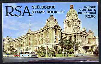 South Africa 1987-88 National Flood Relief Fund #1 (City Hall) 2r60 booklet complete and pristine, SG SB20, stamps on , stamps on  stamps on disasters, stamps on  stamps on flood, stamps on  stamps on weather