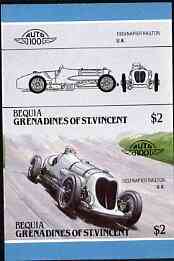 St Vincent - Bequia $2 Napier Railton (1933) unmounted mint imperf se-tenant pair, stamps on cars, stamps on napier