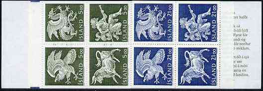 Iceland 1990 National Guardian Spirits 208k booklet complete and pristine, SG SB11, stamps on birds, stamps on  birds of prey, stamps on  vultures, stamps on  dragon, stamps on bull, stamps on bovine, stamps on giant