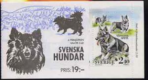 Sweden 1989 Kennel Club 19k booklet complete and pristine, SG SB421, stamps on , stamps on  stamps on dogs    foxhounds    sheepdog