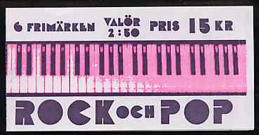 Sweden 1991 Rock & Pop 15k booklet complete with first day cancels, SG SB440, stamps on music, stamps on guitar