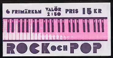 Sweden 1991 Rock & Pop 15k booklet complete with first day cancels, SG SB440, stamps on music, stamps on guitar
